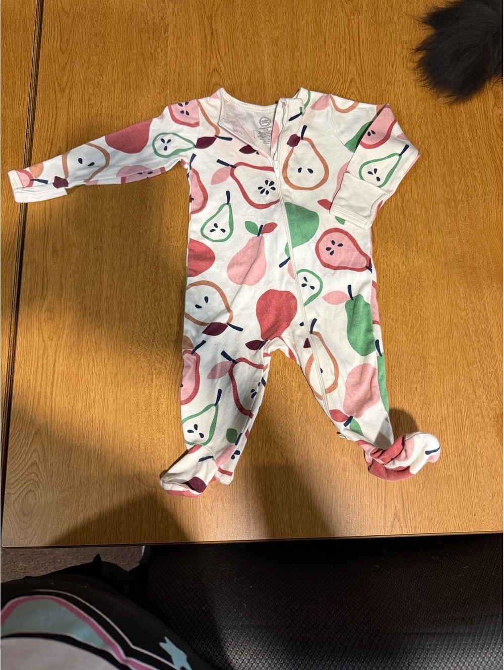Adorable Wonder Nation 3-6 Months Pear Print Footed Sleeper Pajamas